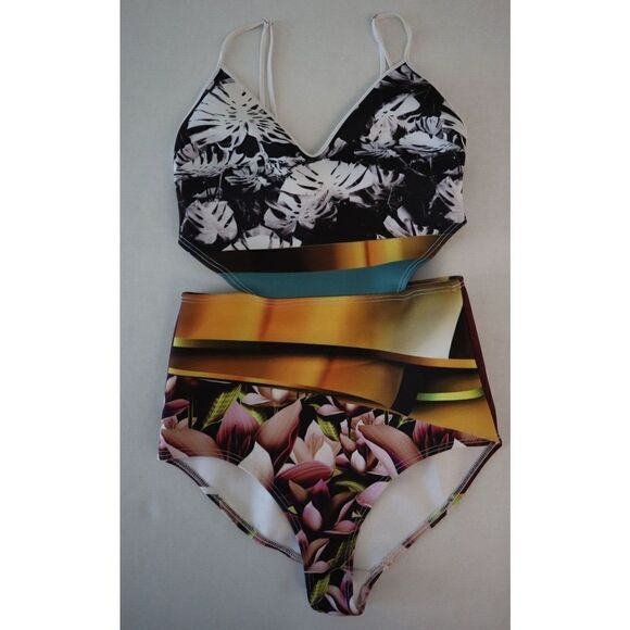 Clover Canyon Women's Sz S Multicolor Floral Side Cutout 1-Pc Bathing Suit $250 - Picture 3 of 5